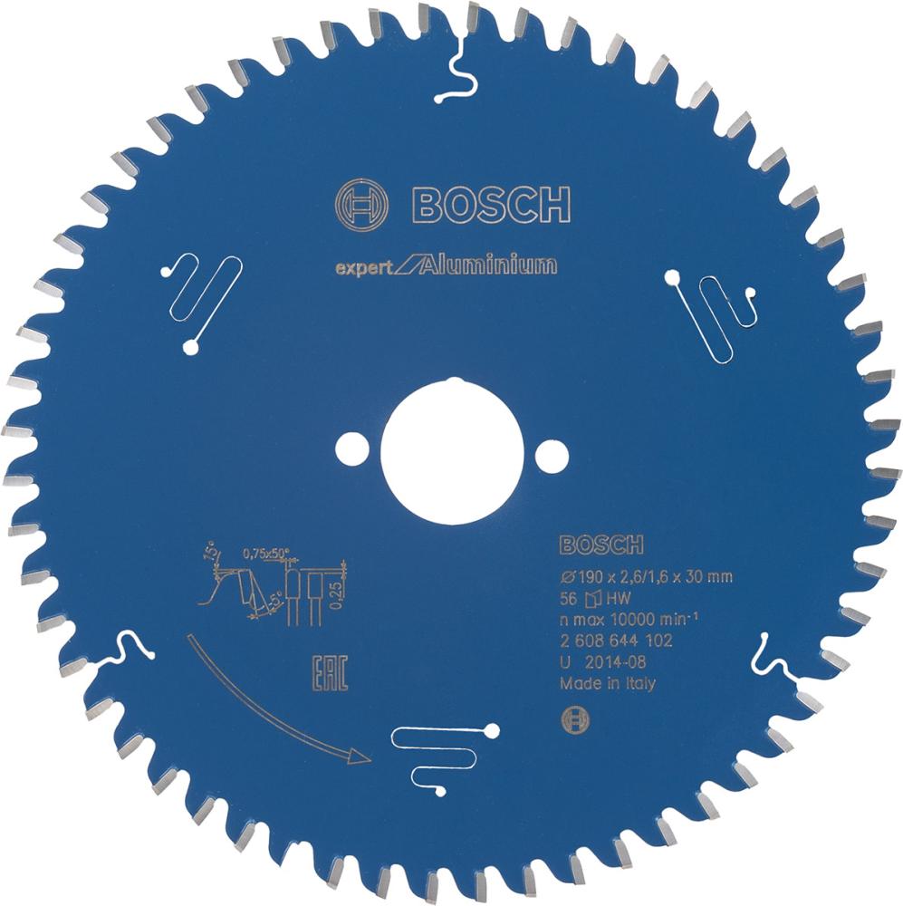 HM-Kreissägeblatt 190x2,6/1,6x30 56Z Bosch VE à 1 Stück Expert for Aluminium