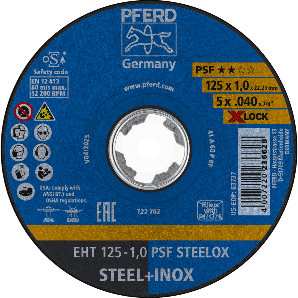 PFERD Trennscheiben EHT 125-1,0 PSF STEELOX/X-LOCK