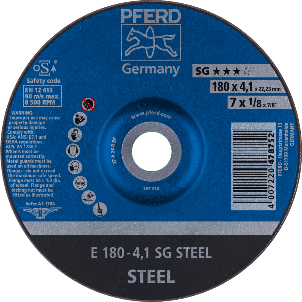 PFERD Schruppscheiben E 180-4,1 SG STEEL