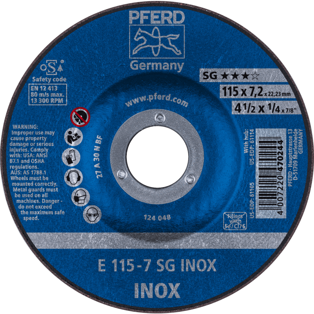 PFERD Schruppscheiben E 115-7 SG INOX