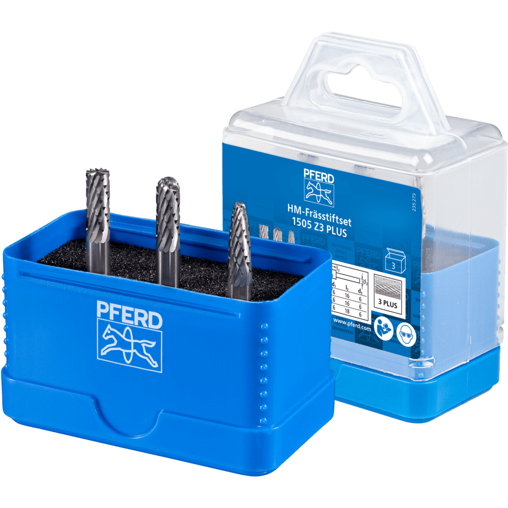 PFERD Hartmetallfrässtifte 1505 Z3 PLUS 3TLG