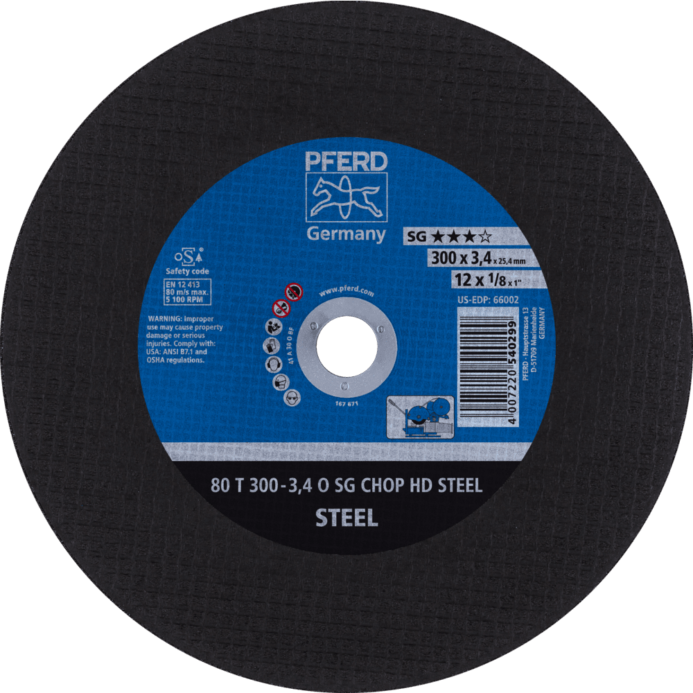 PFERD CHOPSAW stat. Trennscheiben 80 T 300-3,4 O SG CHOP HD STEEL/25,4