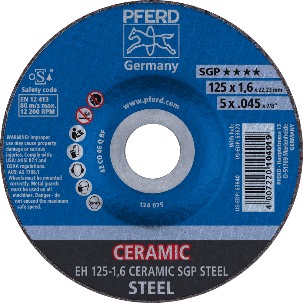 PFERD Trennscheiben EH 125-1,6 CERAMIC SGP STEEL
