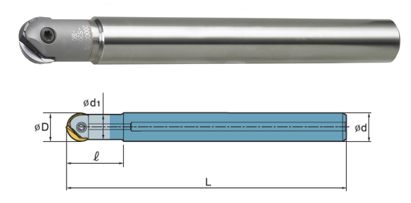 LBE120025S-S12C-200 Lasermill Hartmetall-Schaft Typ|Korloy