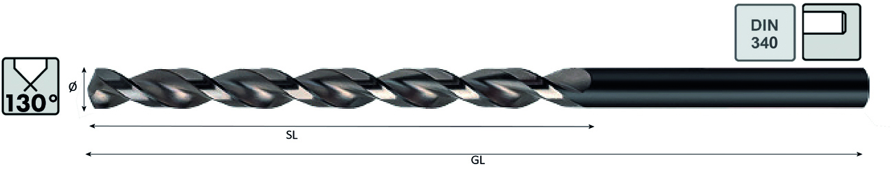 Spiralbohrer DIN 340 HSS-E Typ FN Bohrer-Ø 6,90