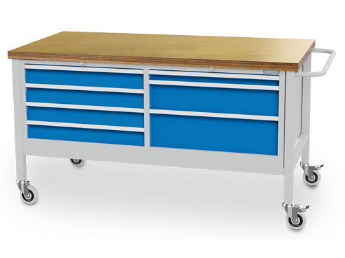 Mobile Werkbank, Tiefe 750 mm, R 24-24, Schubladenanzahl: 7