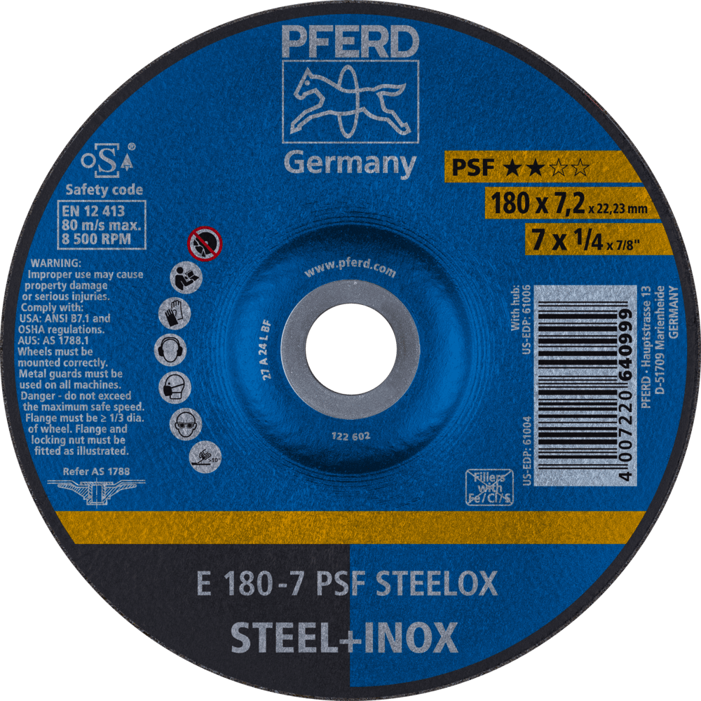 PFERD Schruppscheiben E 180-7 PSF STEELOX