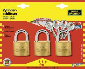 Messing-Hangschloss-Set 222/40/SB/duo Gl Burg BURG WÄCHTER