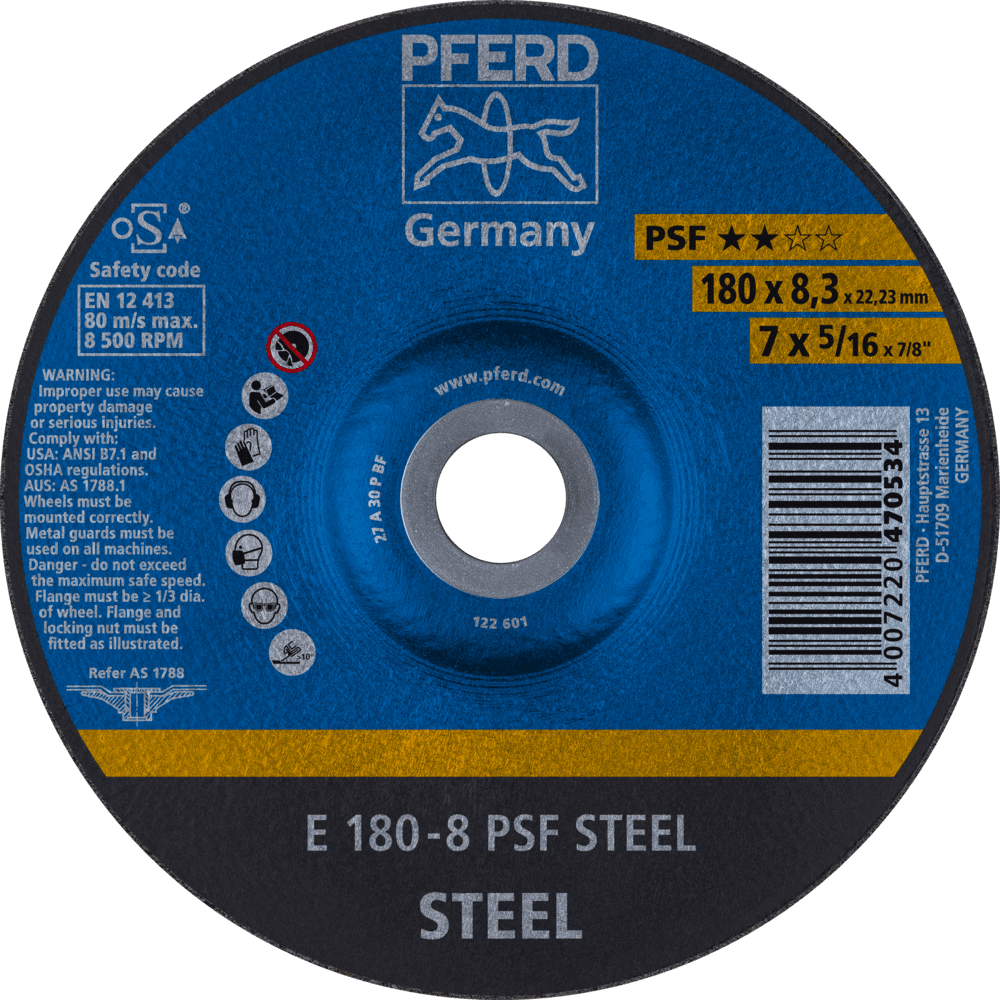 PFERD Schruppscheiben E 180-8 PSF STEEL