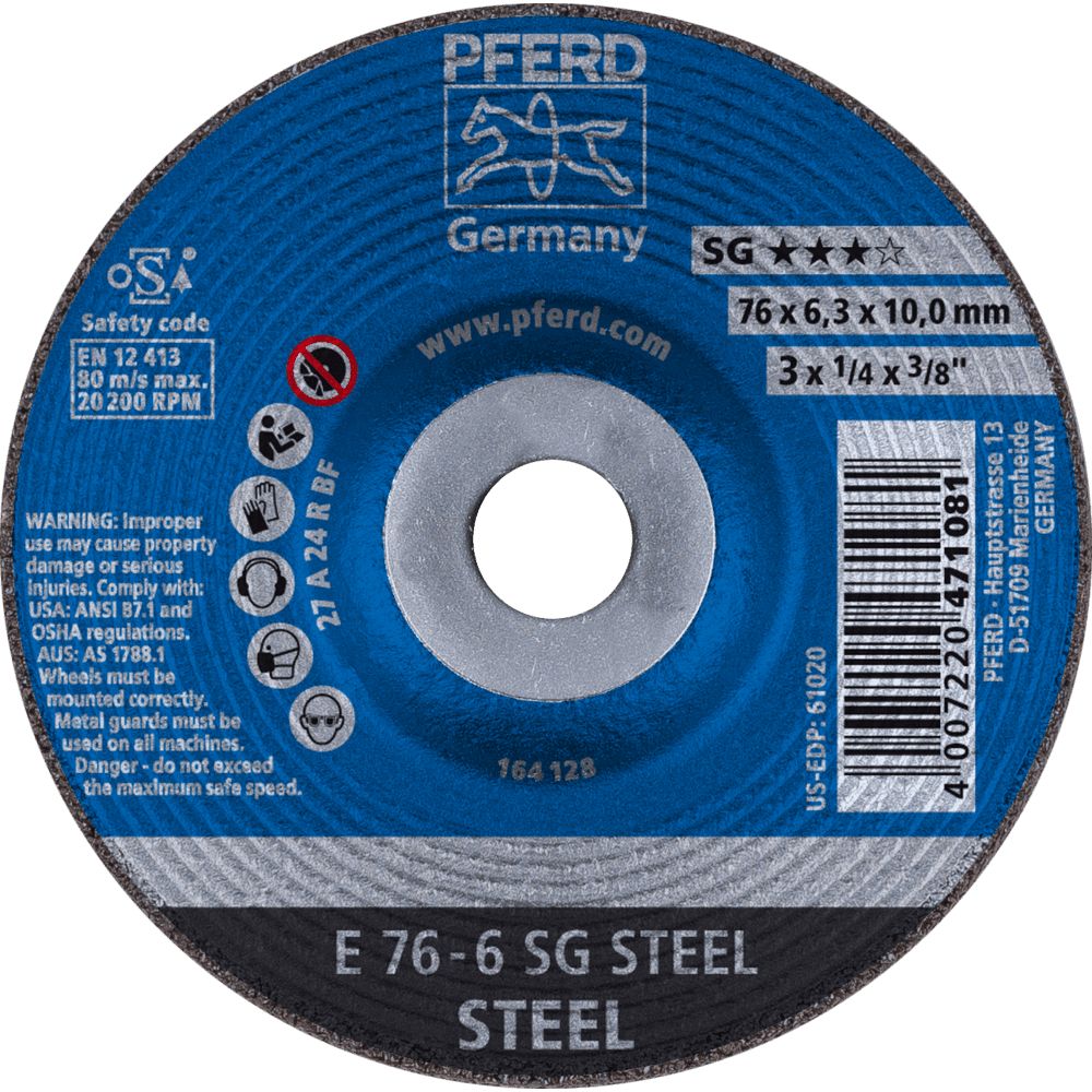 PFERD Schruppscheiben E 76-6 SG STEEL/10,0