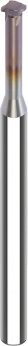 VHM-Innengewindefräser mit einem Zahn D1=2,6 P=0,5 D2=4 L2=0,75 L1=50 D3=1,59 L3=7,6