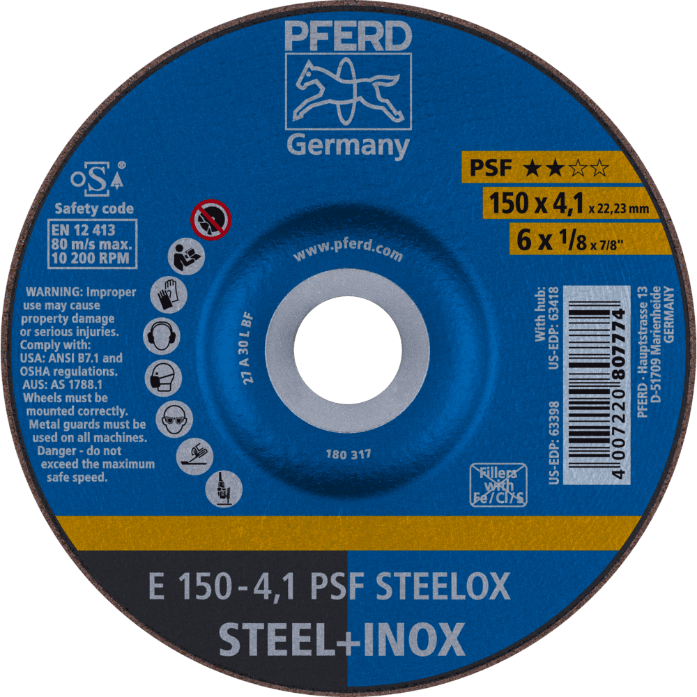 PFERD Schruppscheiben E 150-4,1 PSF STEELOX