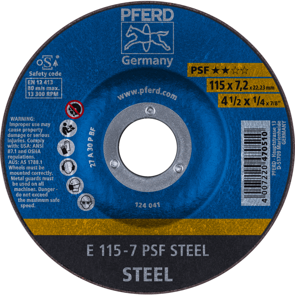PFERD Schruppscheiben E 115-7 PSF STEEL