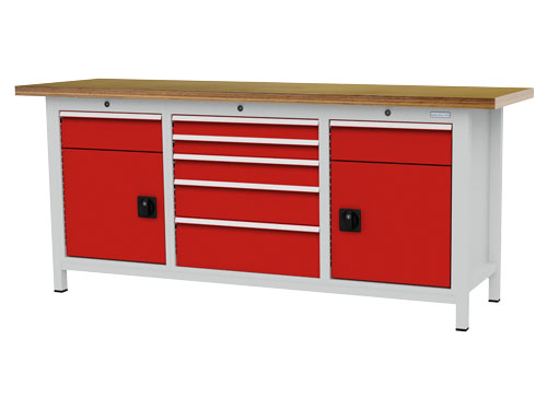 Kastenwerkbank, Tiefe 600 mm R 18-16 und, R 24-16, Schubladenanzahl:7 , Amzah...