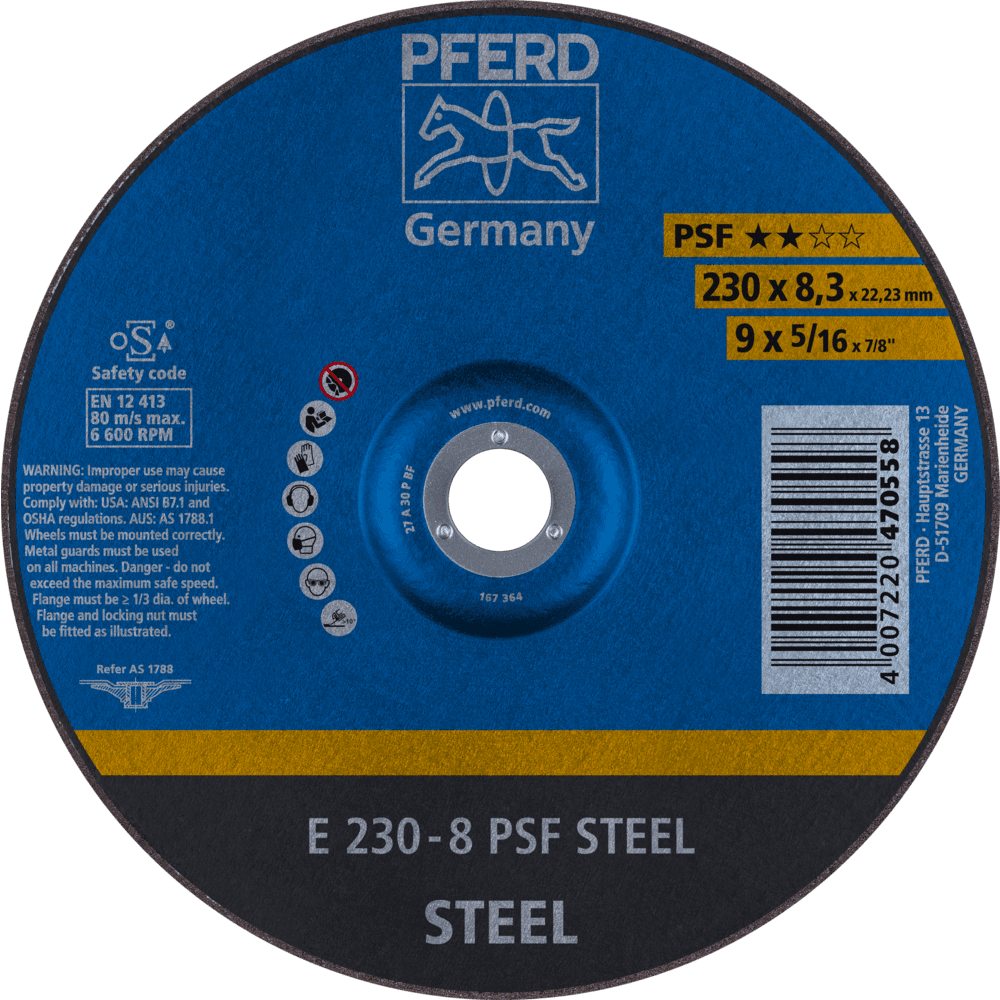 PFERD Schruppscheiben E 230-8 PSF STEEL