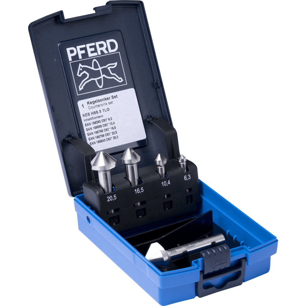 PFERD Bohr- und Senkwerkzeuge SET KES HSS DIN 335 C90° 5