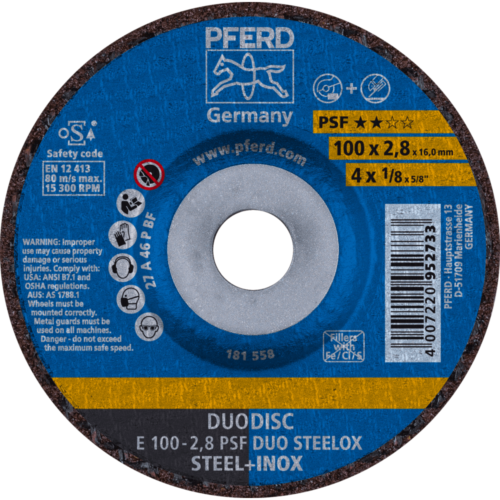 PFERD Trennscheiben E 100-2,8 PSF DUO STEELOX/16,0