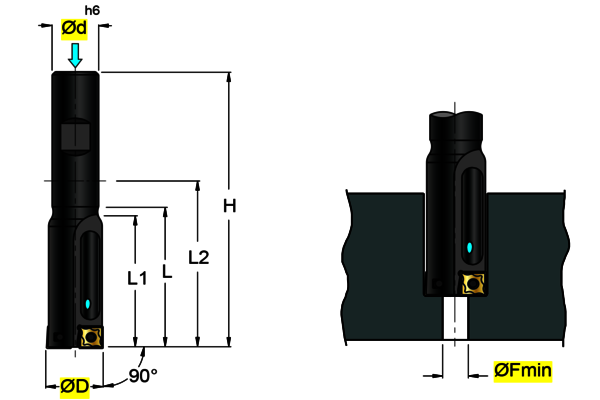 Wendeplatten Flachsenker Typ:S656W-023.5 -09 D:23,5