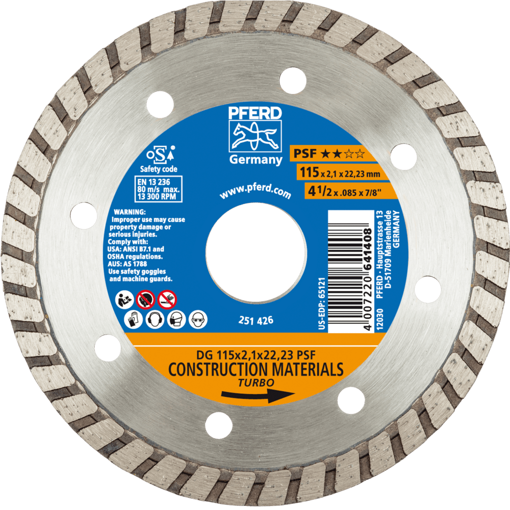 PFERD Diamantwerkzeuge für die Bauindustrie DG 115 x 2,1 x 22,23 PSF
