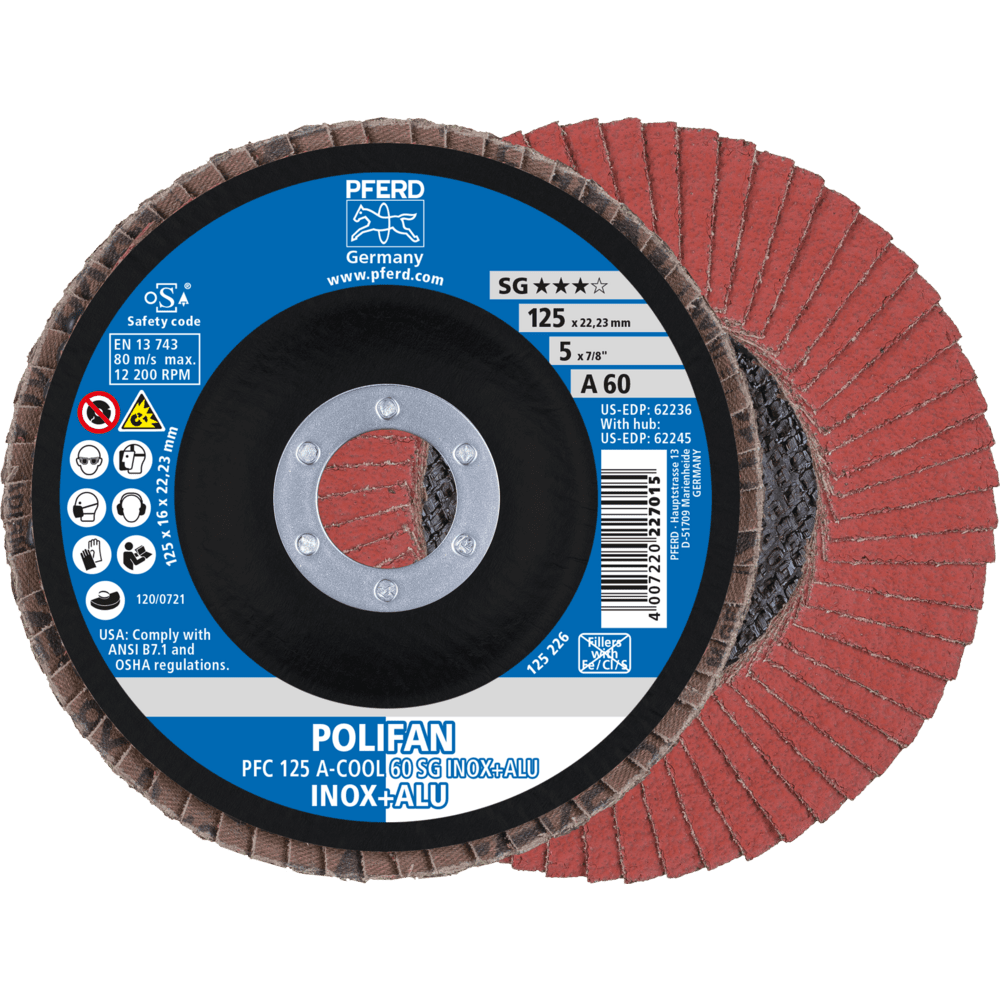 PFERD POLIFAN-Fächerscheiben PFC 125 A-COOL 60 SG INOX+ALU
