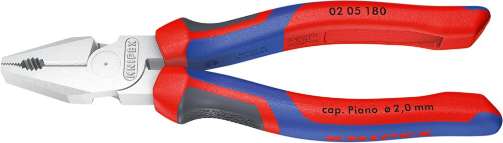 Kraft-Kombinationszange verchromt mit Mehrkomponenten-Griffen 200mm KNIPEX