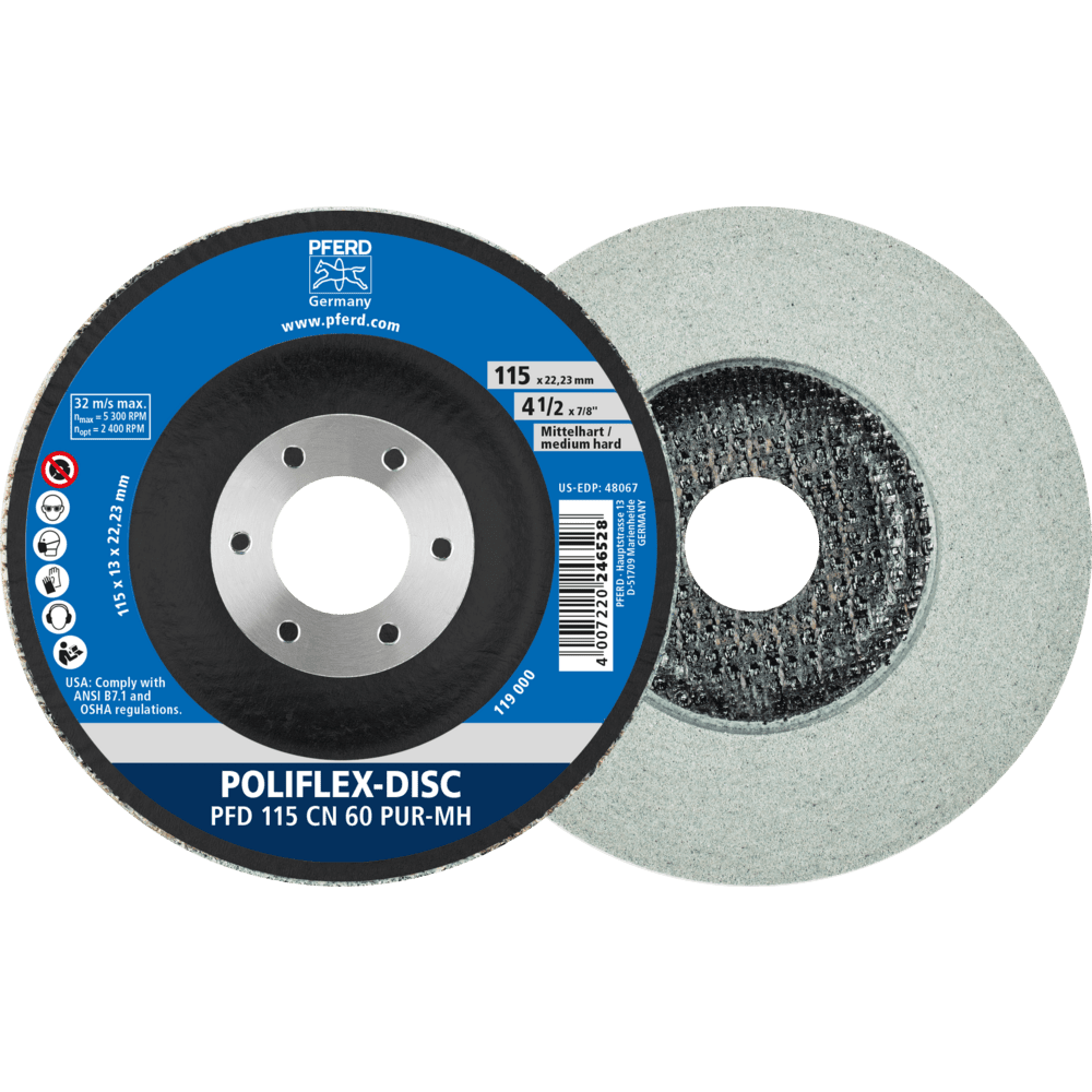 PFERD Poliflex-Feinschleif-Werkzeuge PFD 115-22 CN 60 PUR-MH