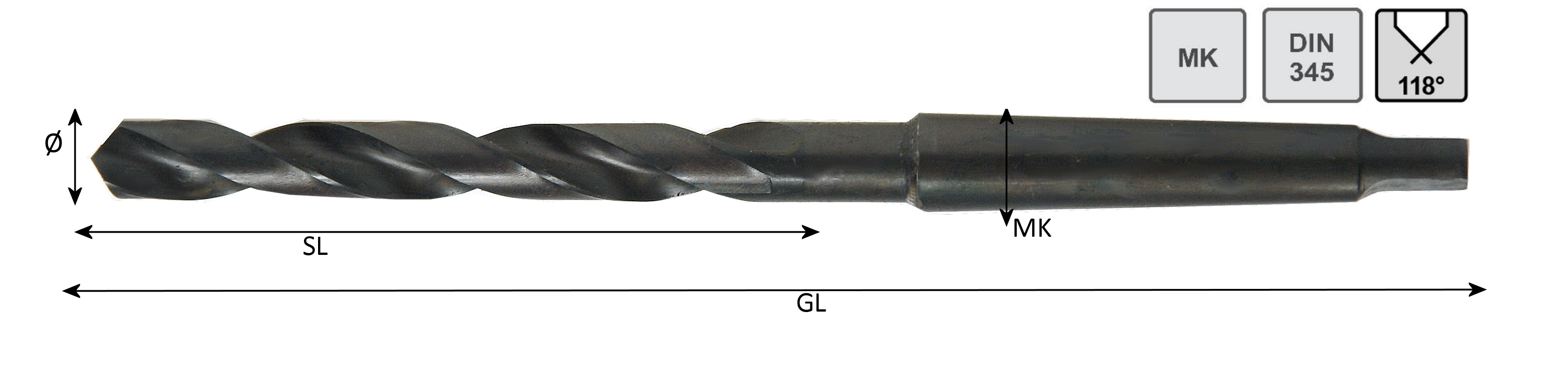 Spiralbohrer DIN345 Bohrer-Ø:13,75