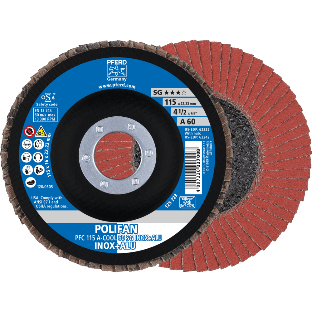 PFERD POLIFAN-Fächerscheiben PFC 115 A-COOL 60 SG INOX+ALU