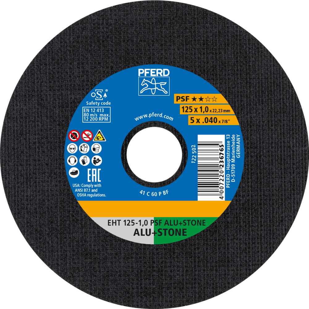 PFERD Trennscheiben EHT 125-1,0 PSF ALU+STONE