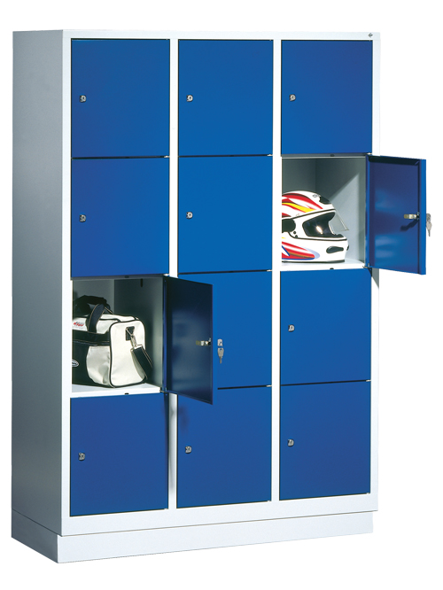 Fächerschrank mit 100 mm hohem Sockel,
 Abteilbreite in mm: 300, Abteile: 2 ...