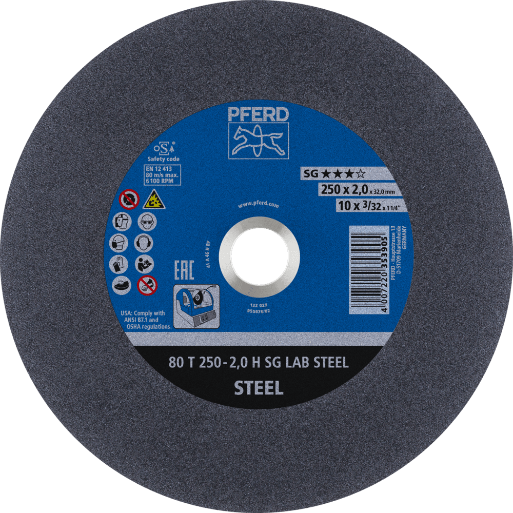 PFERD LABOR SG stat. Trennscheiben 80 T 250-2,0 H SG LAB STEEL/32,0