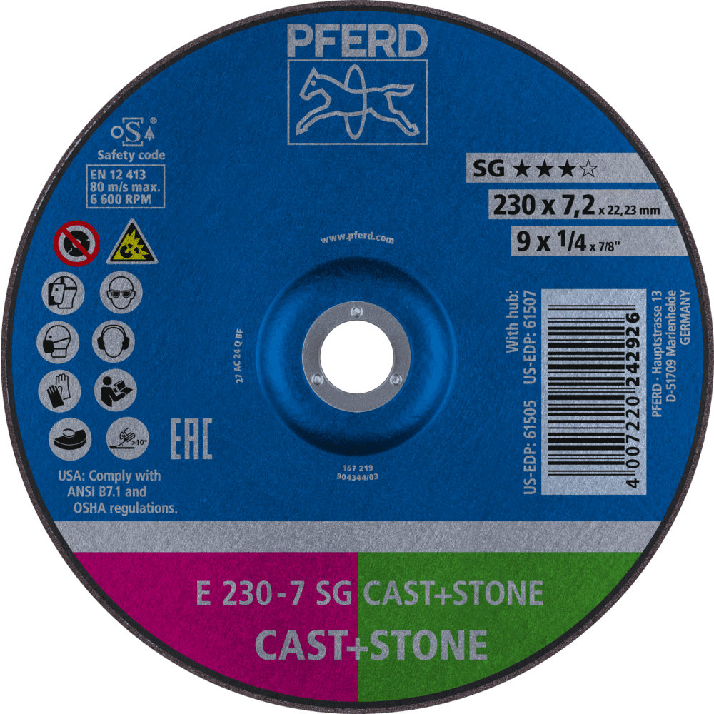 PFERD Schruppscheiben E 230-7 SG CAST+STONE