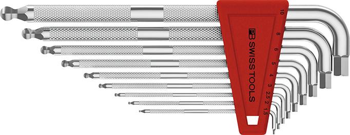 Winkelschraubendreher- Satz im Kunststoffhalter 9-teilig 1,5-10mm SAFETY Kugelkopf PB Swiss Tools