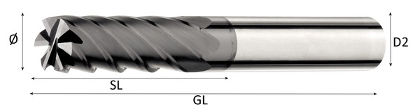 VHM-Schlichtfräser lang Hardcut Durchmesser:10,00