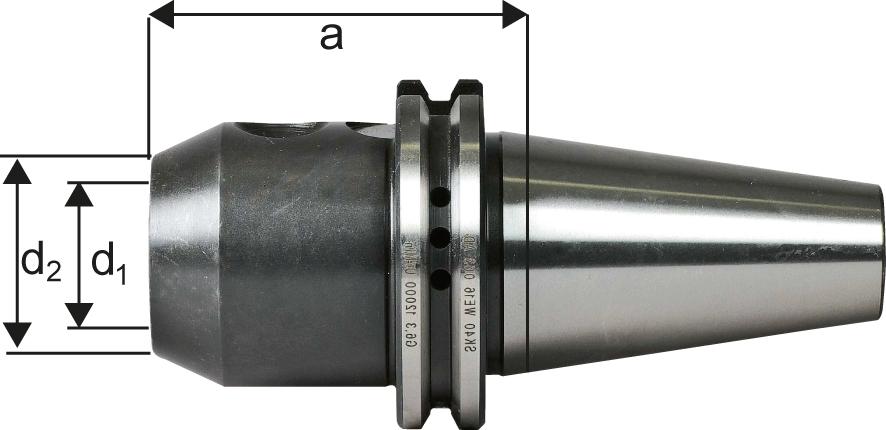 Flächenspannfutter DIN69871ADB SK40 12mm A100 FORTIS