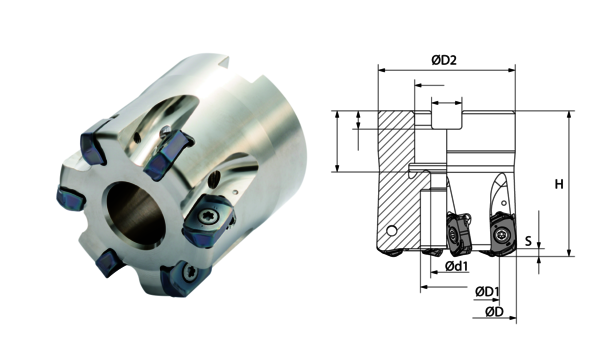 MFH Boost Walzenstirnfräser D= 40 Anzahl WSP: 5|Kyocera