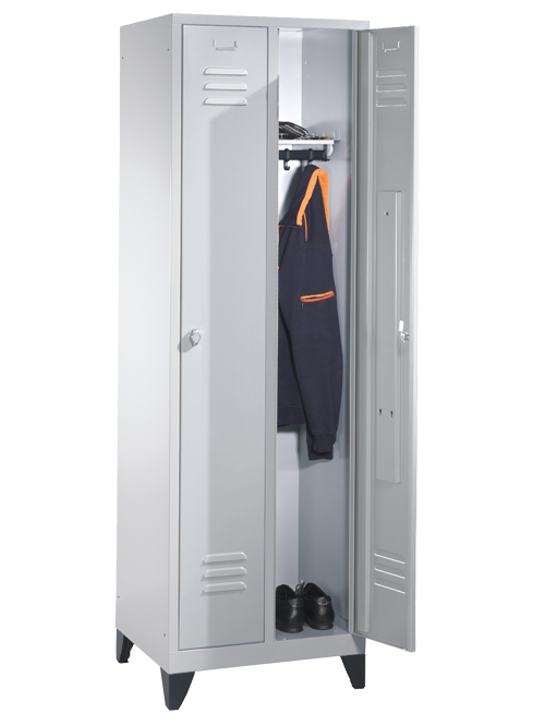 Garderobenschrank mit 100 mm hohe Füße, 3x Abteile, Abteilbreite in mm: 300