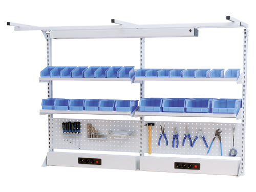 Multi-Wand-Aufbau Breite 2000 mit Obergestell, 2x Energiekanal, 2x Lochwand, ...
