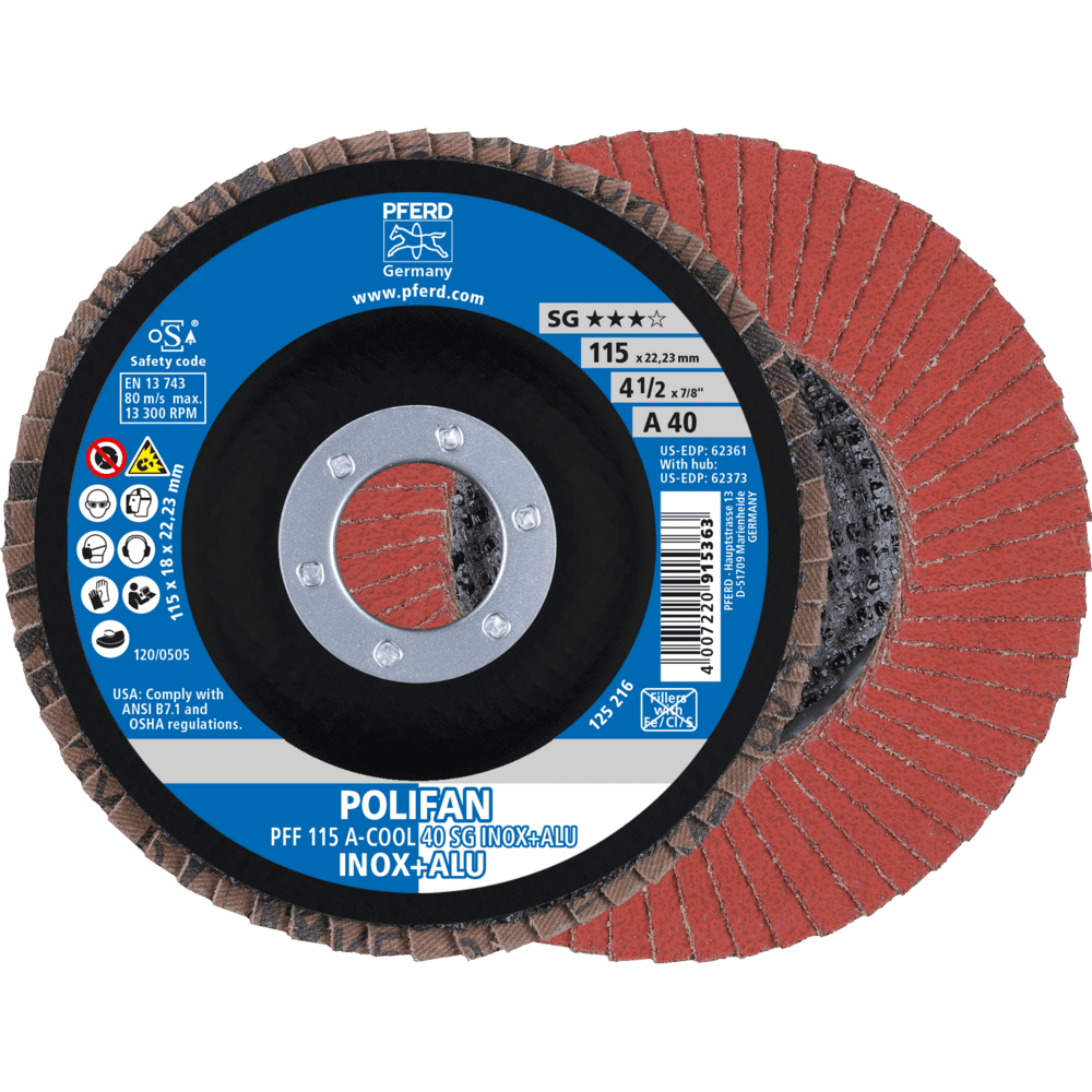 PFERD POLIFAN-Fächerscheiben PFF 115 A-COOL 40 SG INOX+ALU