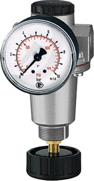 Druckregler BR Standard, G1/4" DN6, BG 1, 0,5-10bar, inkl. Manometer, RIEGLER
