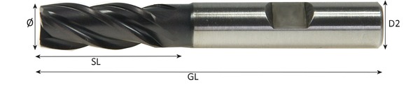 CAD Schaftfräser PMX Durchmesser:20,0