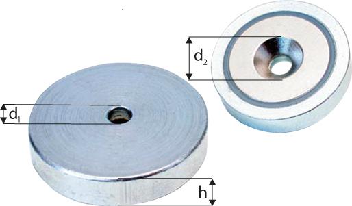 NdFeB-Flachgreif. m.Bohr.25 x 7,0mm Beloh