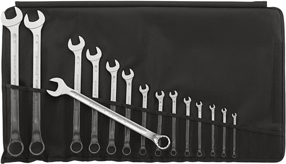 Ringmaulschlüssel-Satz DIN3113B 6-32mm 15-teilig in Rolltasche Stahlwille