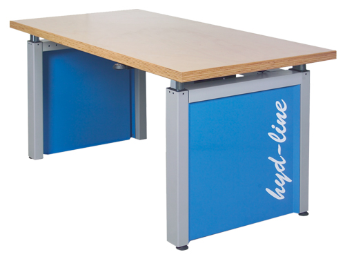 Hydline mit Arbeitsplatte MDF mit HPL-Belag 40 mm, Breite 1500, Kurbelverstel...