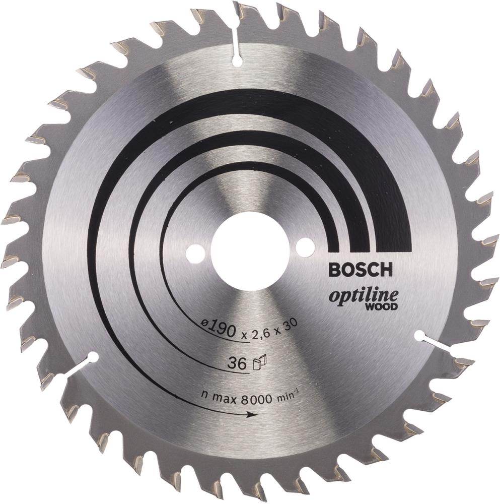 HM-Kreissägeblatt 190x2,6/1,6x30 36Z WZ BosVE à 1 Stück Optiline Wood BOSCH