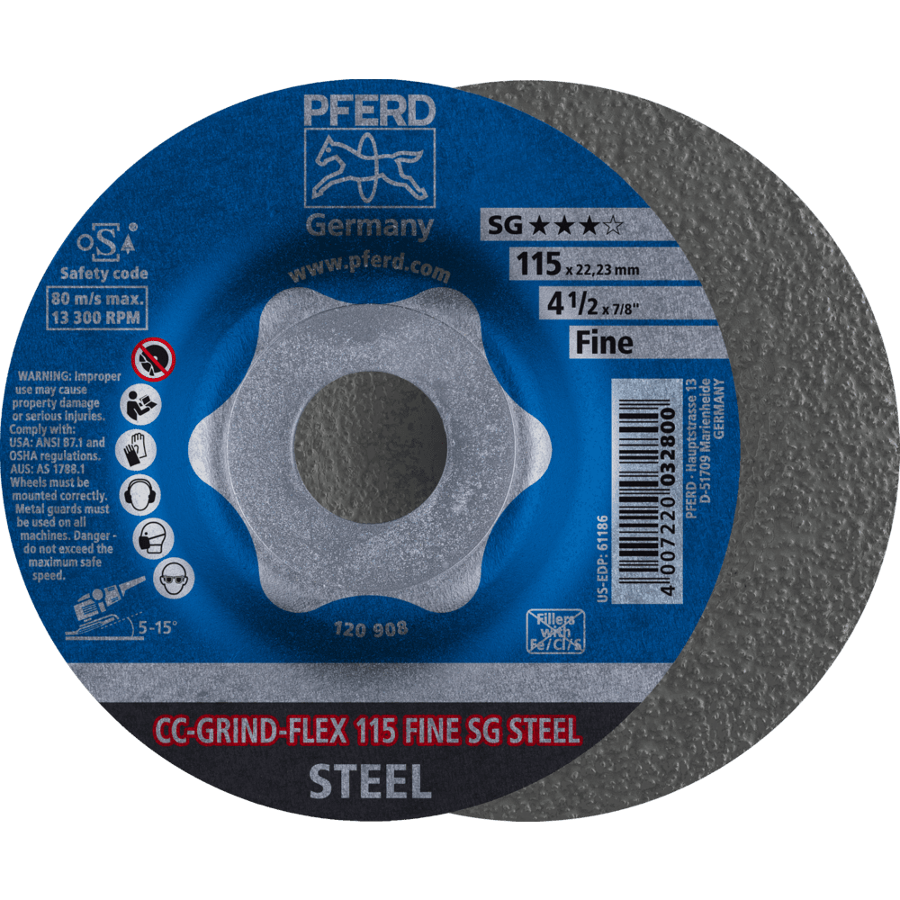PFERD CC-GRIND (inkl. SOLID, FLEX, STRONG) CC-GRIND FLEX 115 SG STEEL FINE