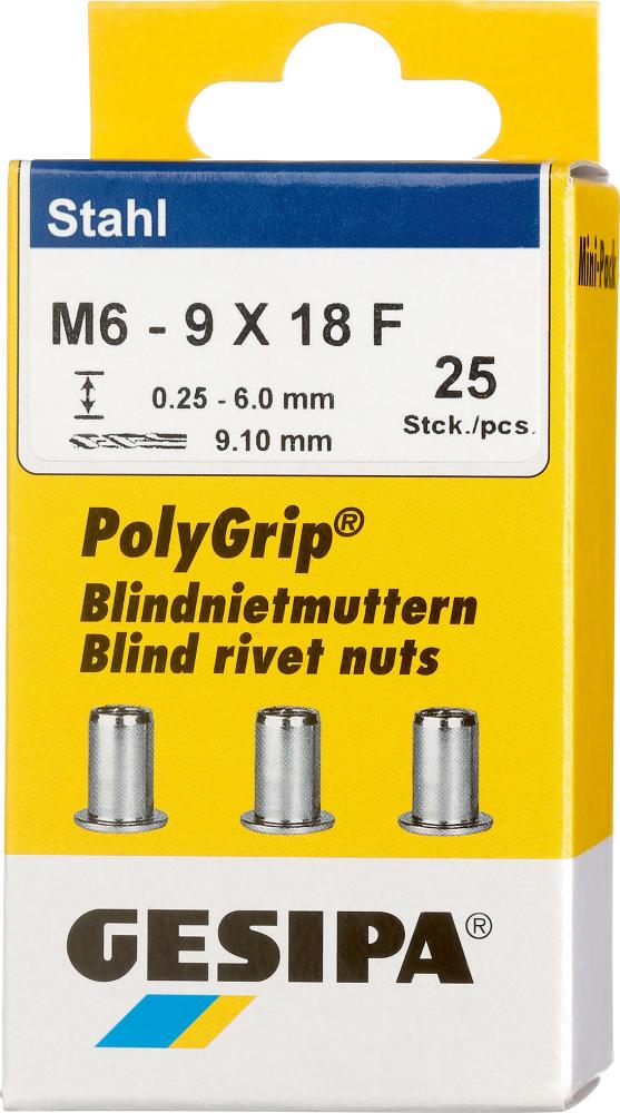 Bl.Nietm.Stahl Minipack Polygrip M6 x 9 x 18