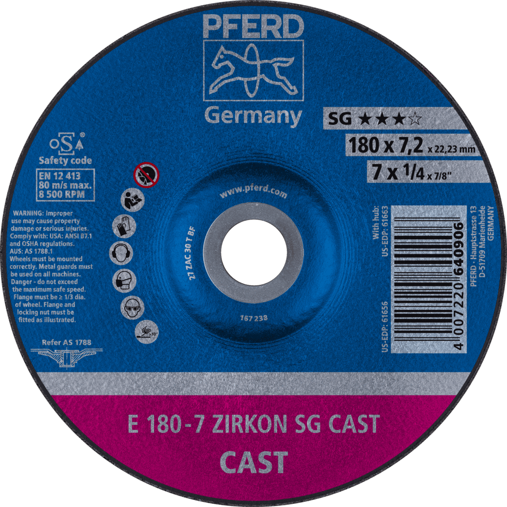 PFERD Schruppscheiben E 180-7 ZIRKON SG CAST