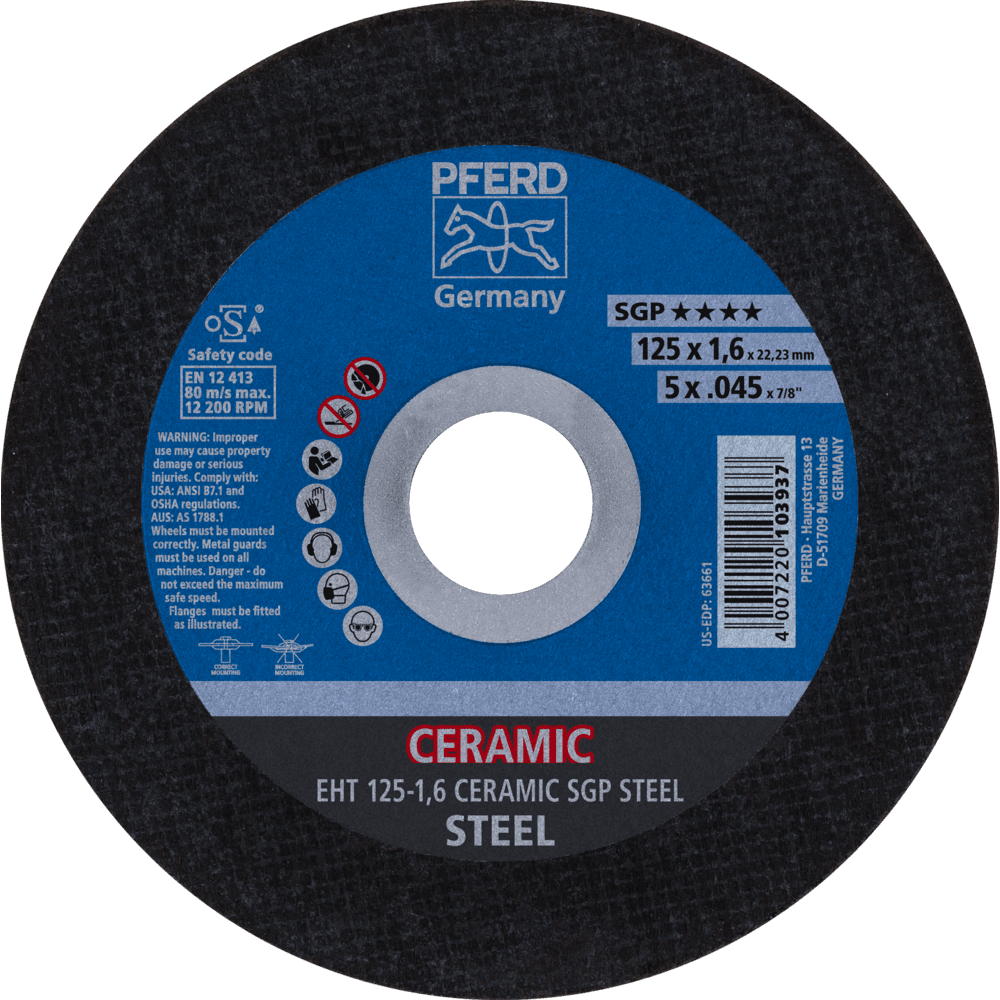 PFERD Trennscheiben EHT 125-1,6 CERAMIC SGP STEEL