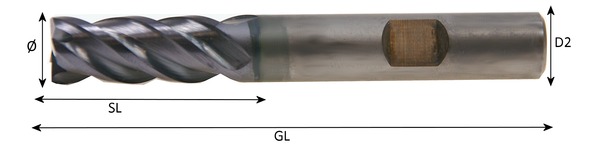 VHM-HPC-Fräser CAD-3 kurz Eff1 Durchmesser:10,00